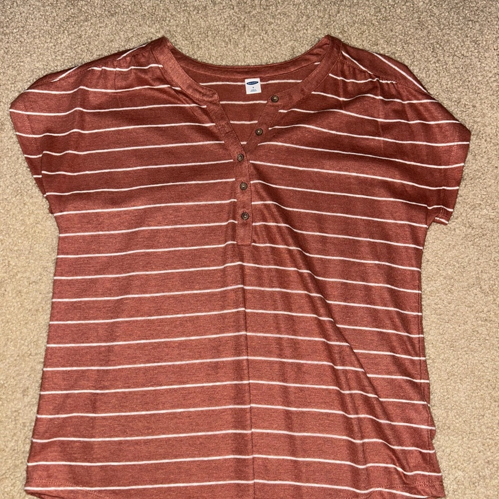 Striped Button-Front Women's Top